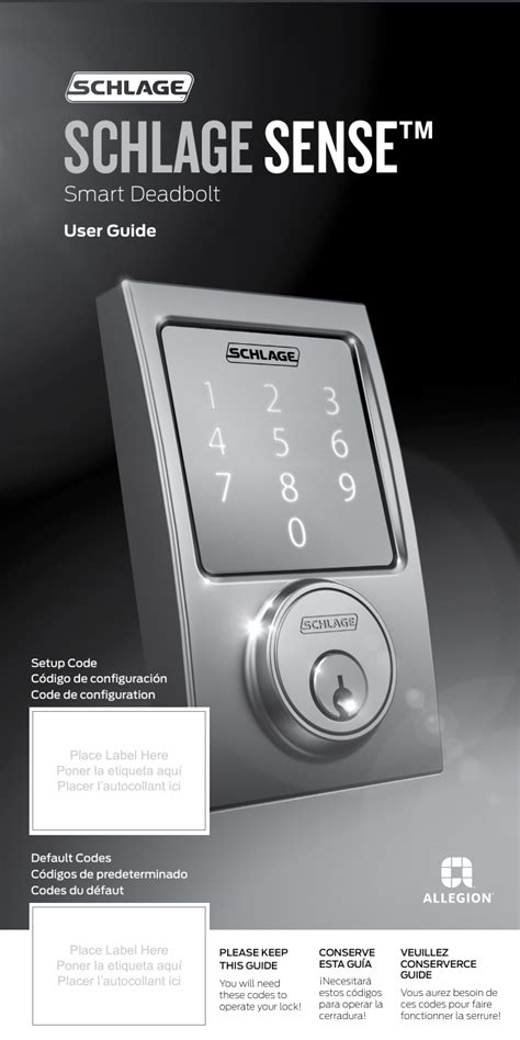 schlage sense user manual